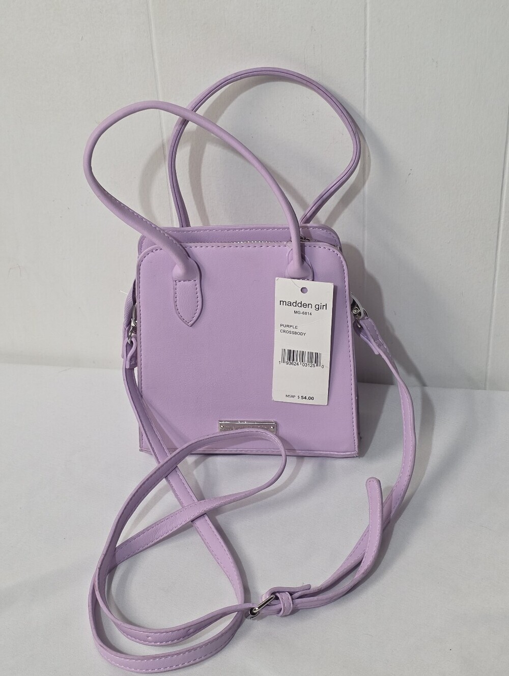 Madden Girl Pastel Lavender Mini Satchel Crossbody Bag With Silvertone Hardware